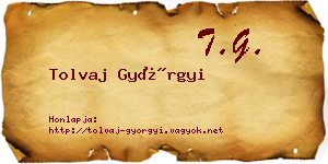 Tolvaj Györgyi névjegykártya